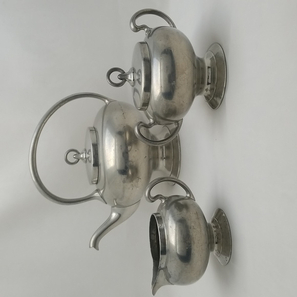 Art Deco Insico Pewter Tea Set - Picture 10 of 16